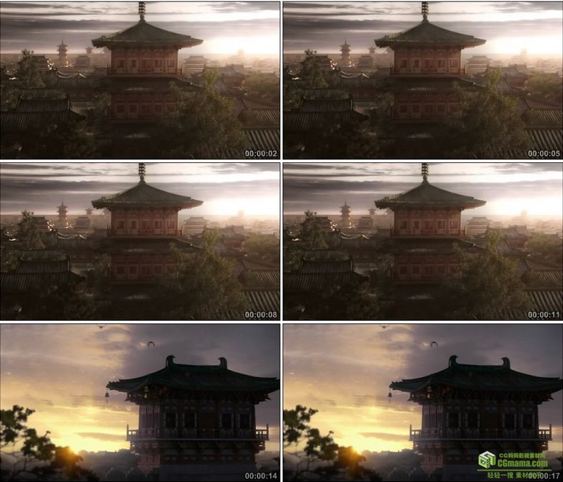 YC0007-中国古代宫殿/唐朝大明宫/中国高清实拍视频素材