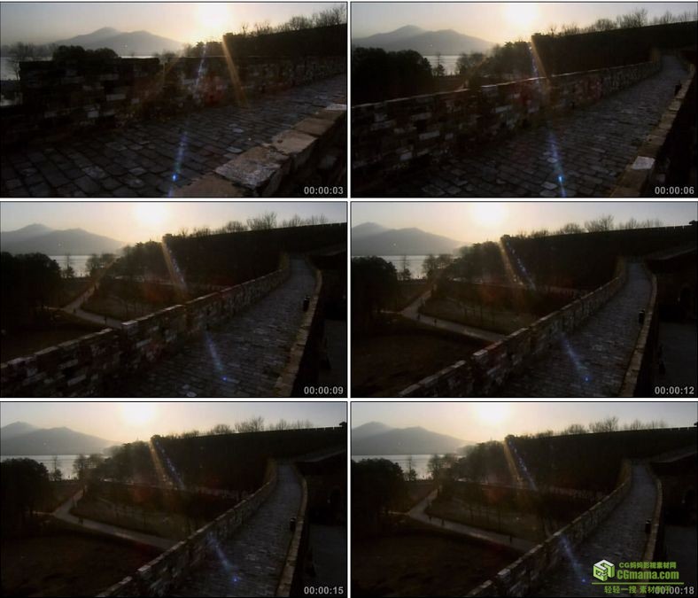 YC0020-早晨朝阳下的南京古城墙/中国高清实拍视频素材