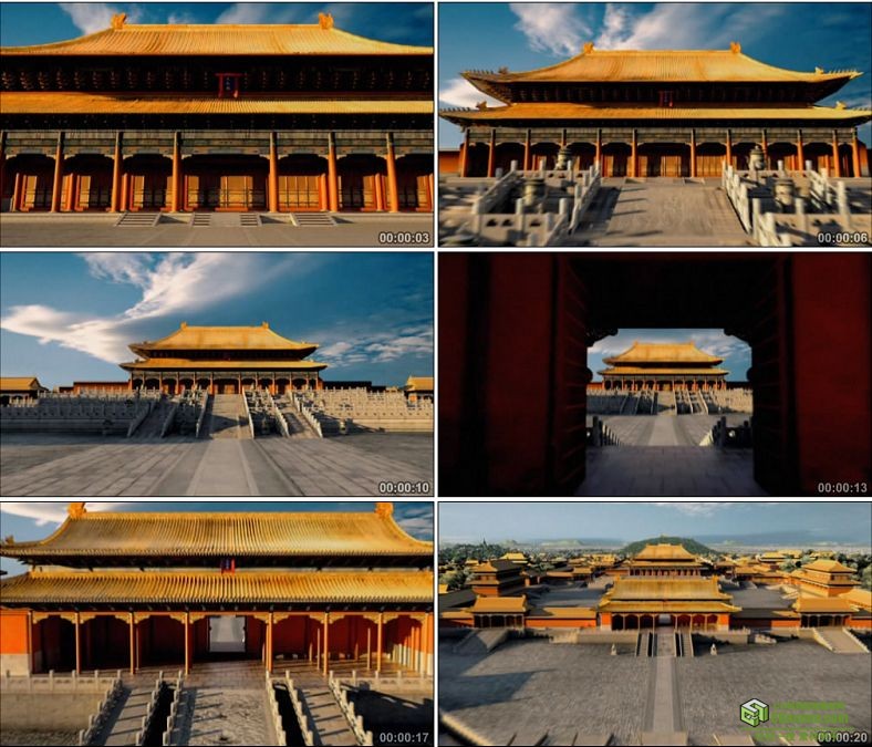 YC0047-故宫宫殿摄像机拉长镜头中国高清实拍视频素材下载