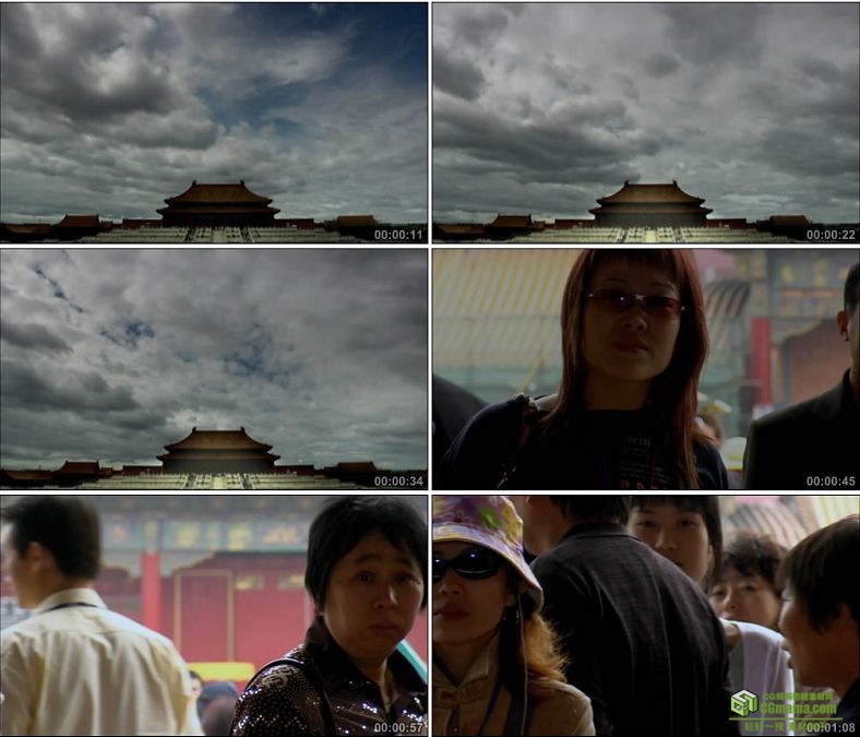 YC0048-故宫游客延时镜头/旅游/游客近景/中国实拍视频素材下载