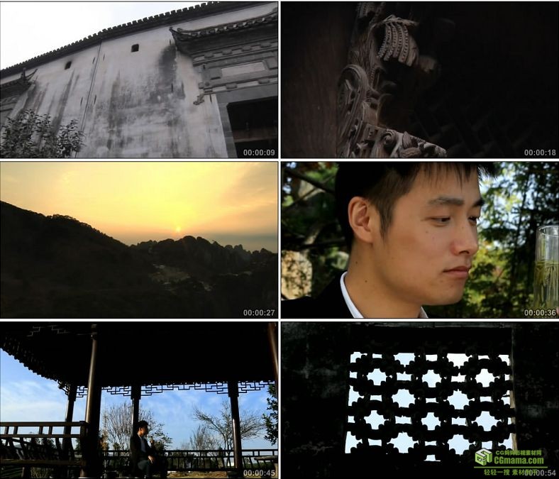 YC0057-黄山风景安徽徽式建筑/生活方式/中国高清实拍视频素材下载