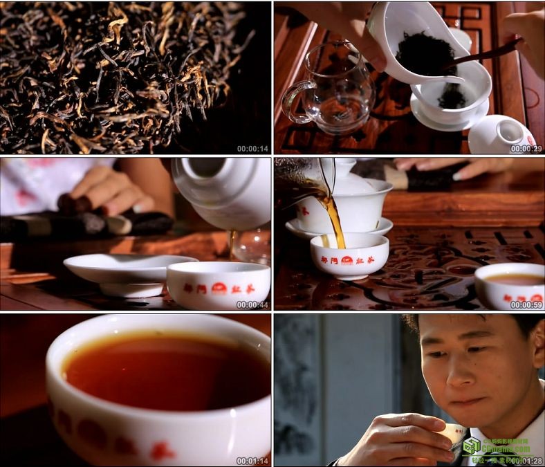 YC0074-祁门红茶茶道茶艺品茶喝茶泡茶沏茶冲茶茶叶中国高清实拍视频素材下载
