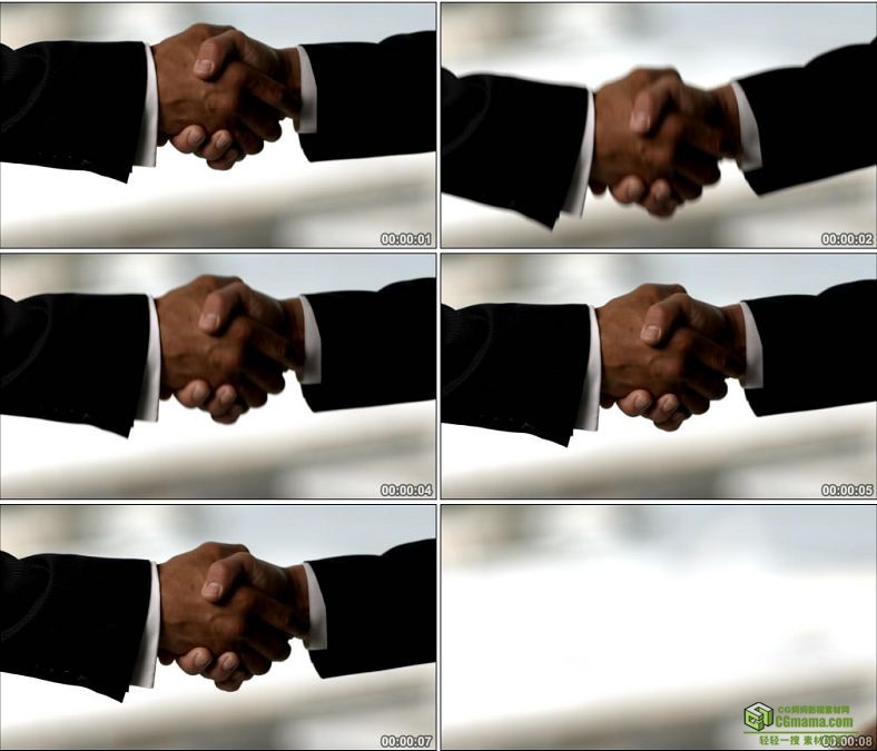 YC0107-商务业务成功人士握手高画面质量/中国高清实拍视频素材