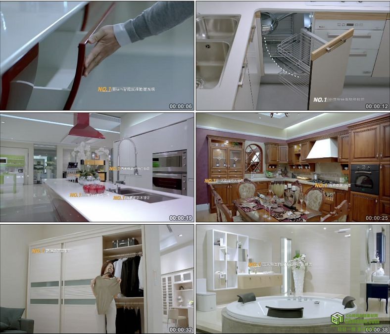 YC0115-智能家居现代厨房卫浴智能空间室内装饰/中国高清实拍视频素材下载