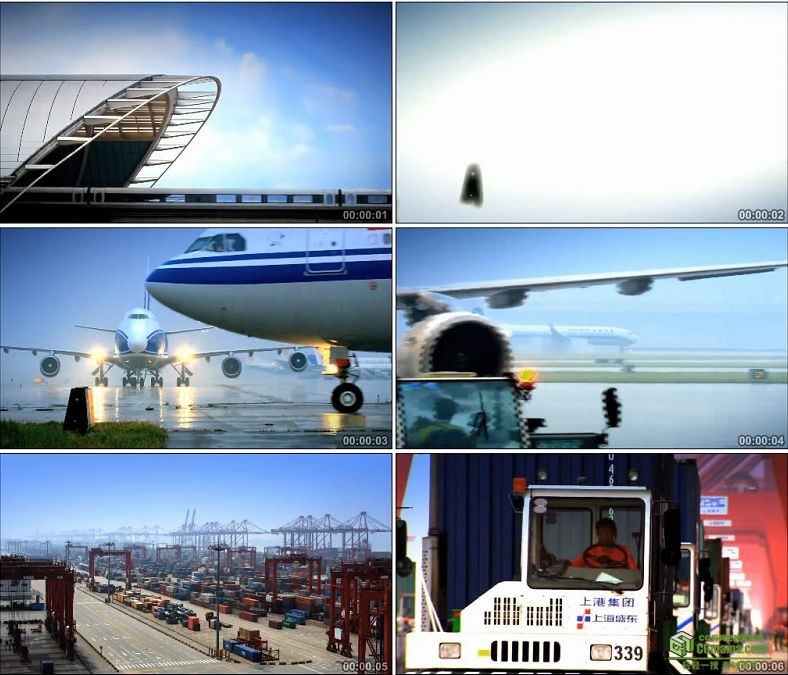 YC0138-机场快铁飞机起飞物流货运/中国高清实拍视频素材下载