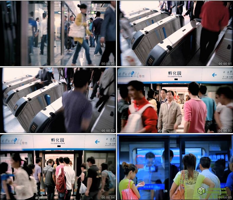 YC0141-地铁站人流延时镜头/中国高清实拍视频素材下载