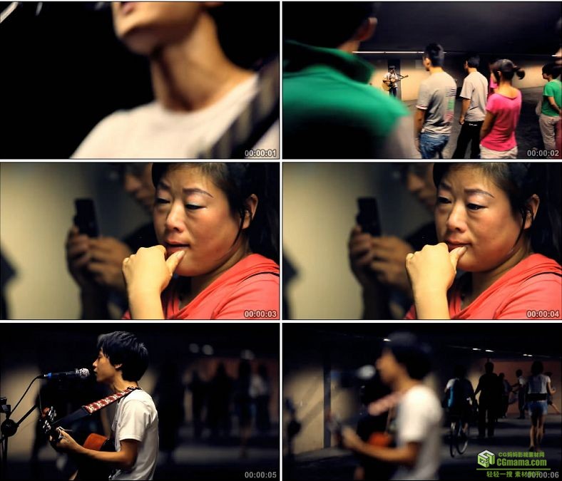 YC0143-北漂追梦街头弹吉他的男孩/北京卖艺/中国高清实拍视频素材下载