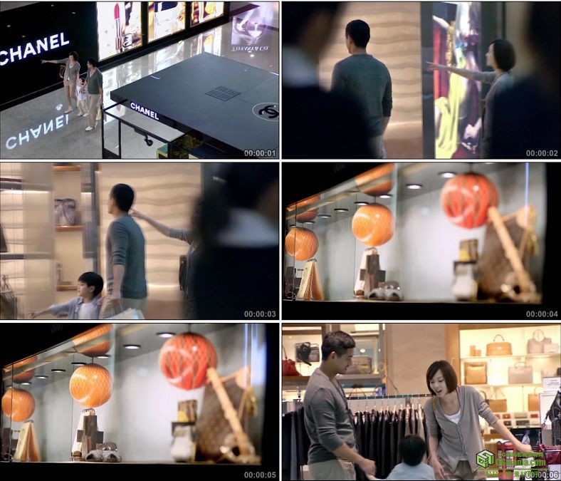 YC0153-幸福一家三口逛商场/购物超市中国高清实拍视频素材下载