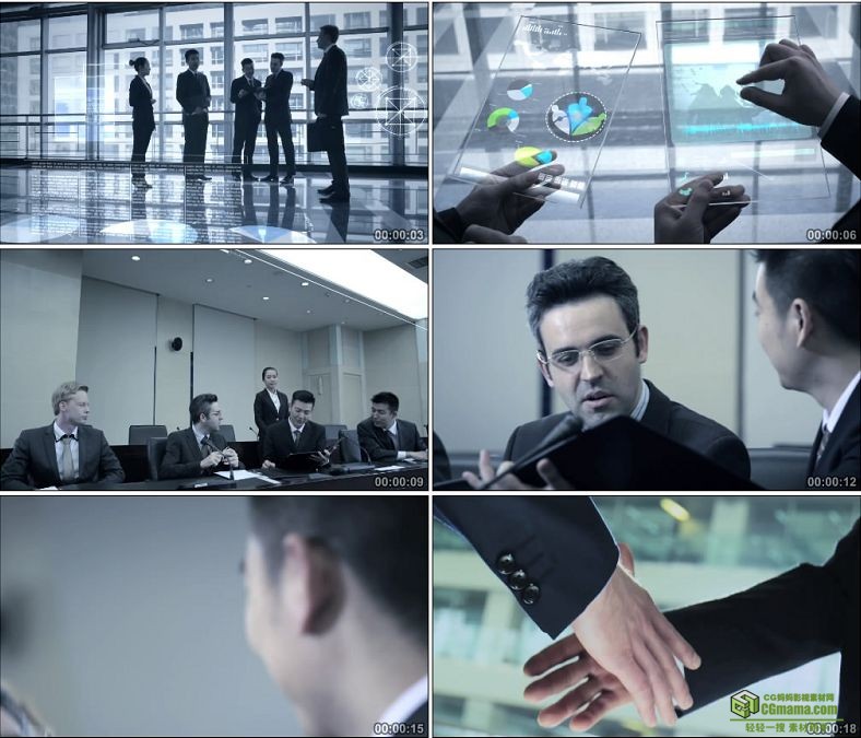 YC0155-商务会谈数据签字握手/中国高清实拍视频素材下载