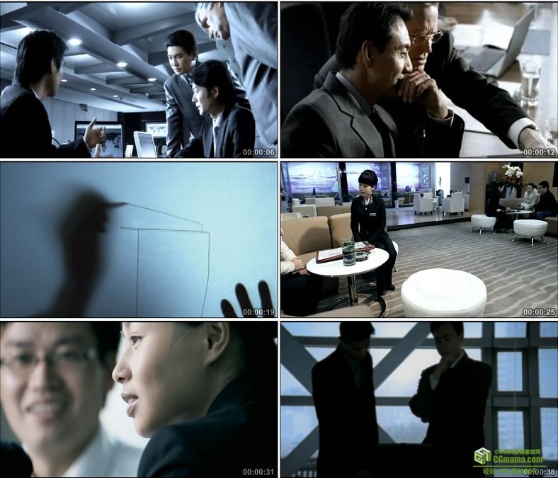 YC0174-白领客服工作/办公室办公/敲键盘/开会讨论会谈/中国高清实拍视频素材下载