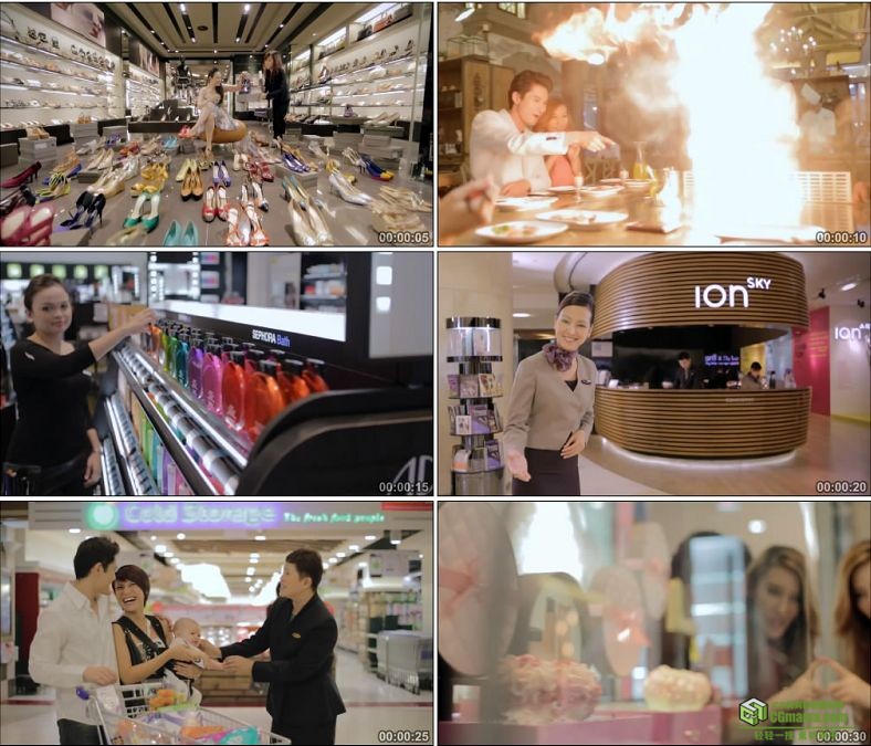 YC0180-大型商场一家人女性情侣购物/中国高清实拍视频素材下载