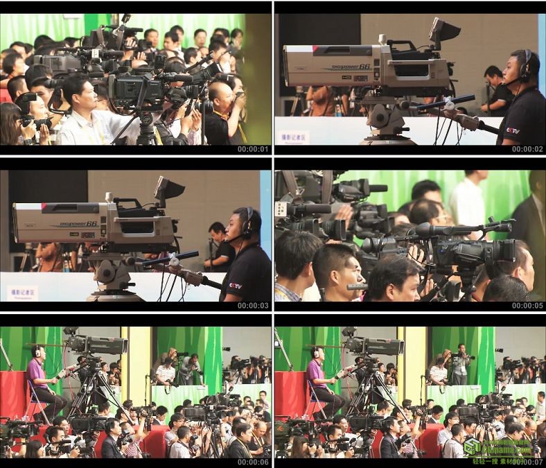 YC0200-记者采访摄像机拍摄/中国高清实拍视频素材下载