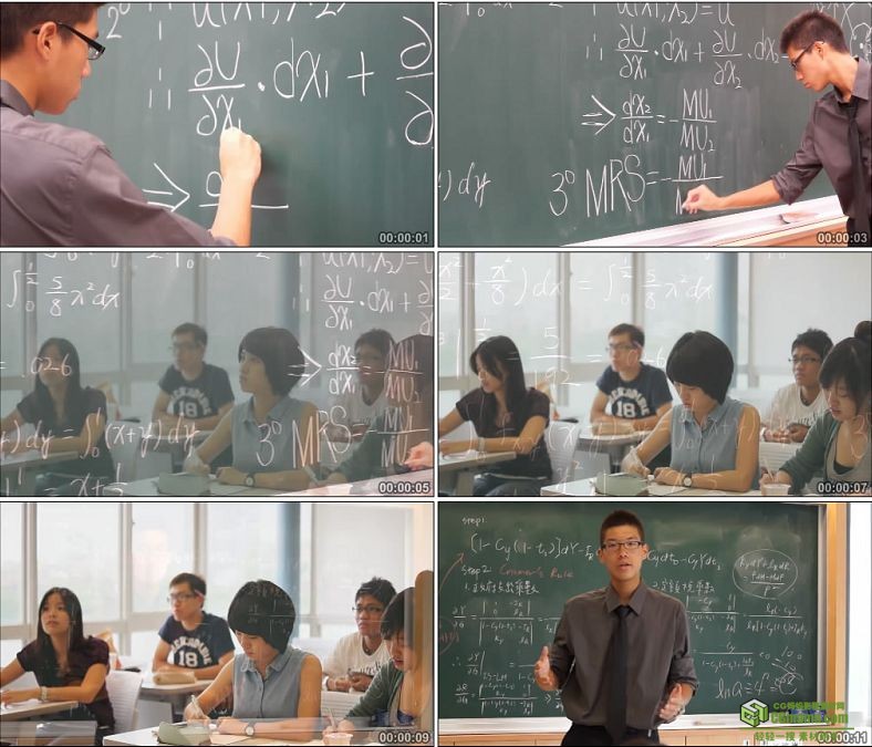 YC0202-大学课堂上数学课上课学习/听课讲课/中国高清实拍视频素材下载