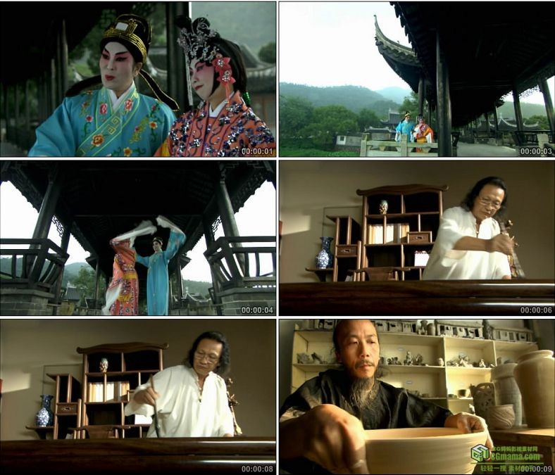YC0238-中国传统艺术戏曲绘画泥塑/中国高清实拍视频素材下载