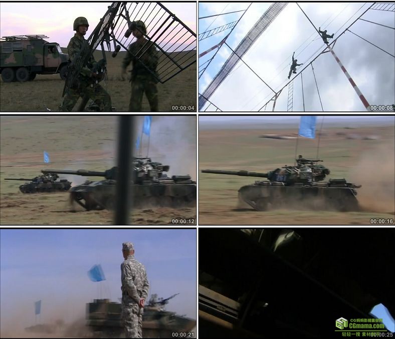 YC0278-中国军队各种兵种地地导弹地空导弹电子对抗伪装部队实拍视频素材下载