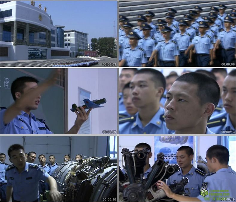YC0302-中国军队空军航空大学空军学习军事研究/高清实拍视频素材下载