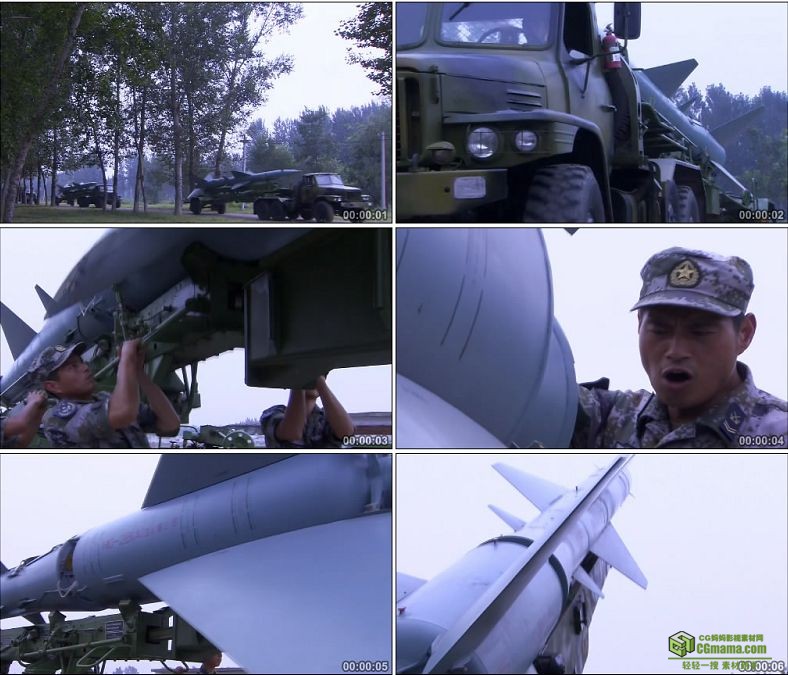 YC0307-导弹装载运输/军事素材/中国高清实拍视频素材下载