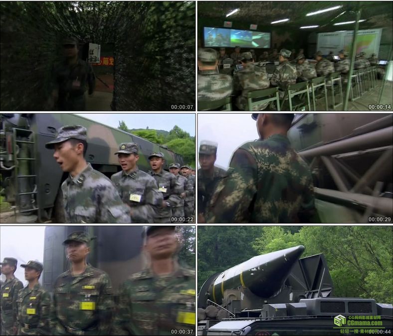 YC0317-导弹运输军事演习阵地指挥发射预备/中国高清实拍视频素材下载