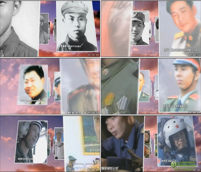 YC0361-中国人民军队英雄人物/中国高清特效视频素材下载