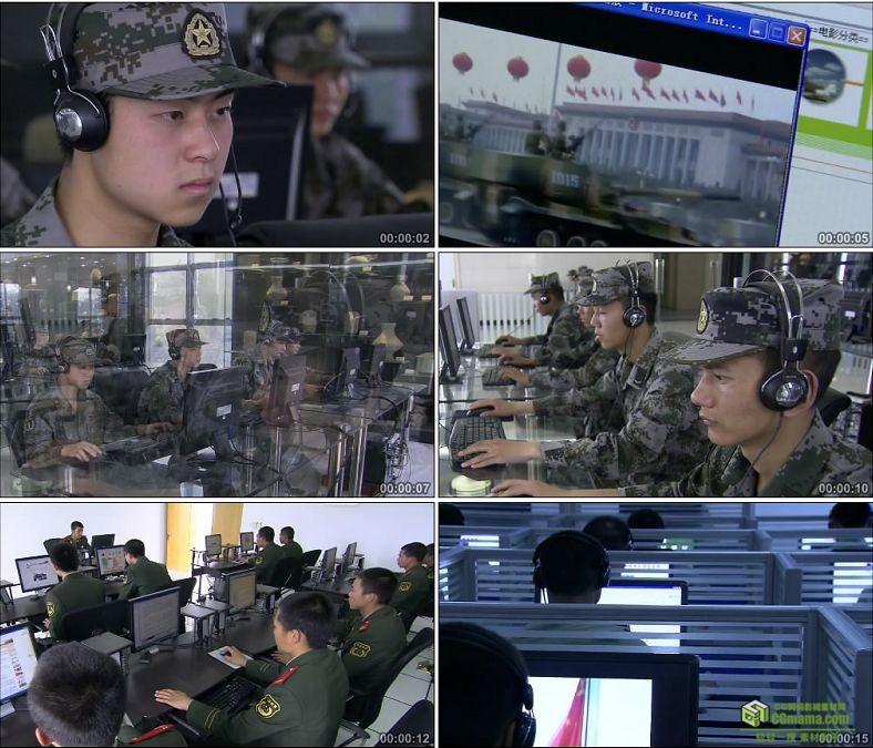 YC0363-中国人民军队信息化上网学习/中国高清实拍视频素材下载