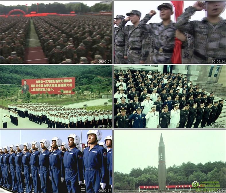 YC0364-中国军队国旗下宣誓/士兵宣言/效忠党和人民/高清实拍视频素材下载