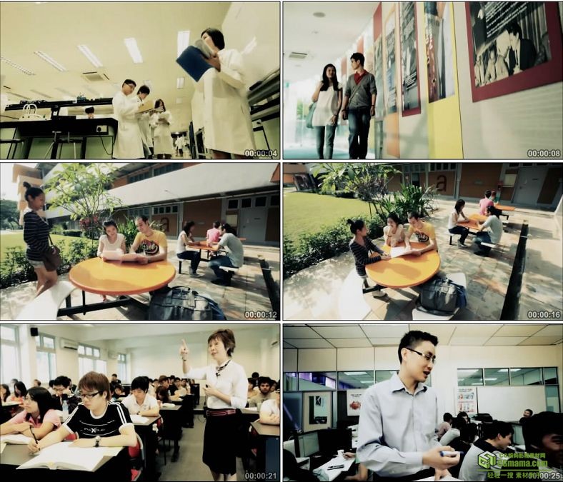 YC0374-大学生学习生活镜头上课实验课堂讨论图书馆中国高清实拍视频素材下载