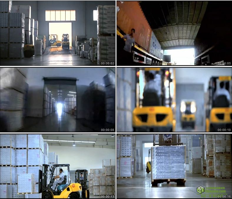 YC0381-物流生产运送货物长镜头中国高清实拍视频素材下载