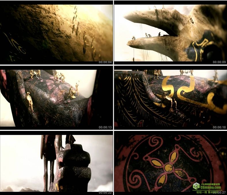 YC0428-中国古代战国铸造青铜器元素高清动画视频素材下载