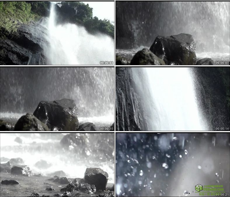 YC0450-大瀑布水滴落下流体中国高清实拍视频素材下载