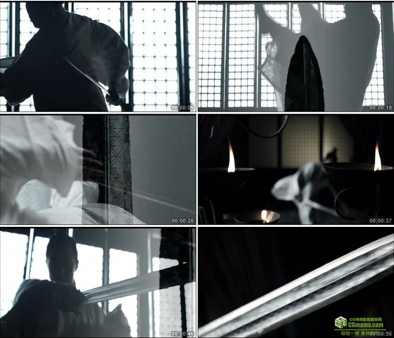 YC0466-中国古人舞剑镜头唯美飘逸练剑高清实拍视频素材下载