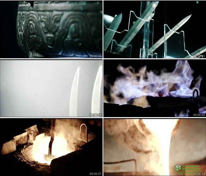 YC0472-青铜器青铜剑礼器中国古代青铜冶炼技术/中国高清实拍视频素材下载
