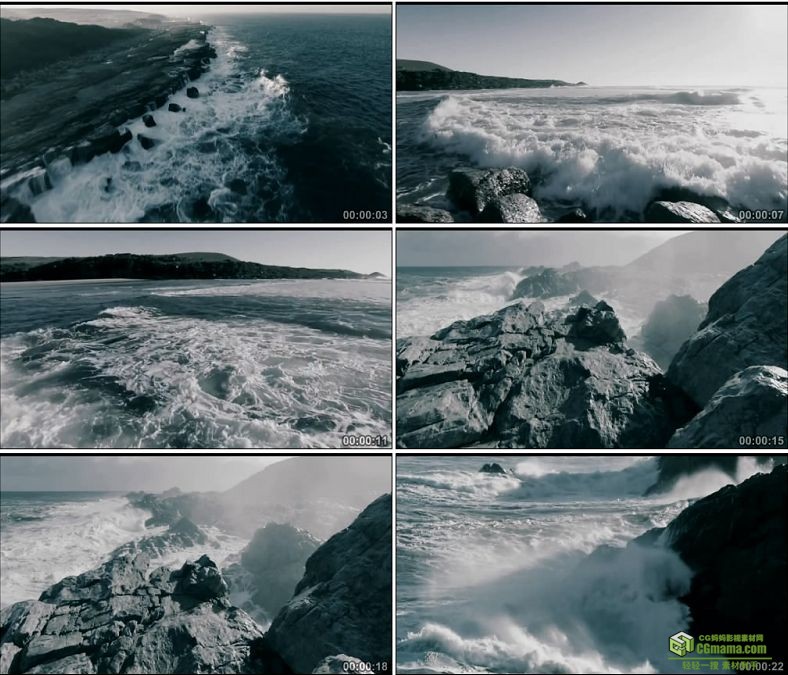 YC0483-大海海浪波浪气势磅礴大气中国高清实拍视频素材下载