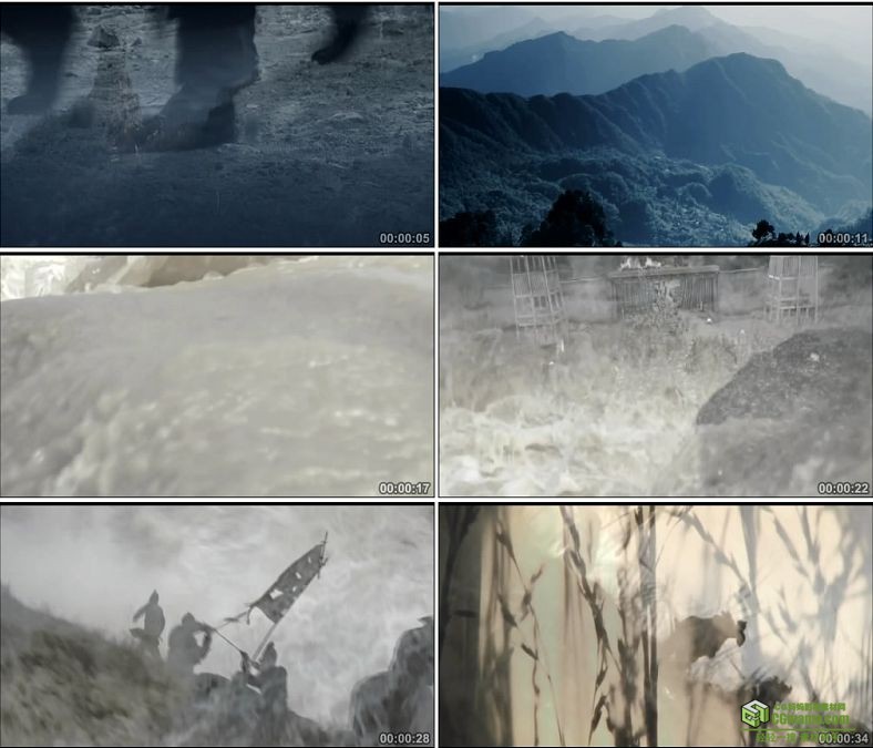 YC0493-中国古代战争高山黄河士兵搏斗砍杀战斗高清实拍视频素材下载