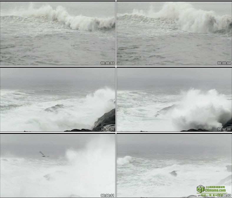 YC0496-海浪撞击岩石大浪浪花波浪中国高清实拍视频素材下载