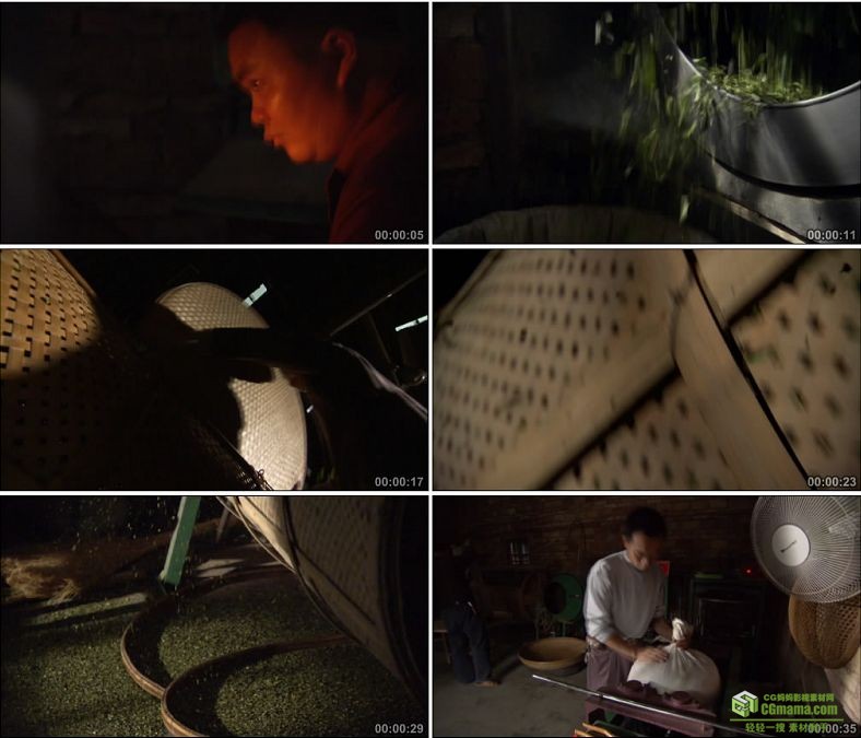 YC0718-制茶工艺制作茶叶中国高清实拍视频素材下载