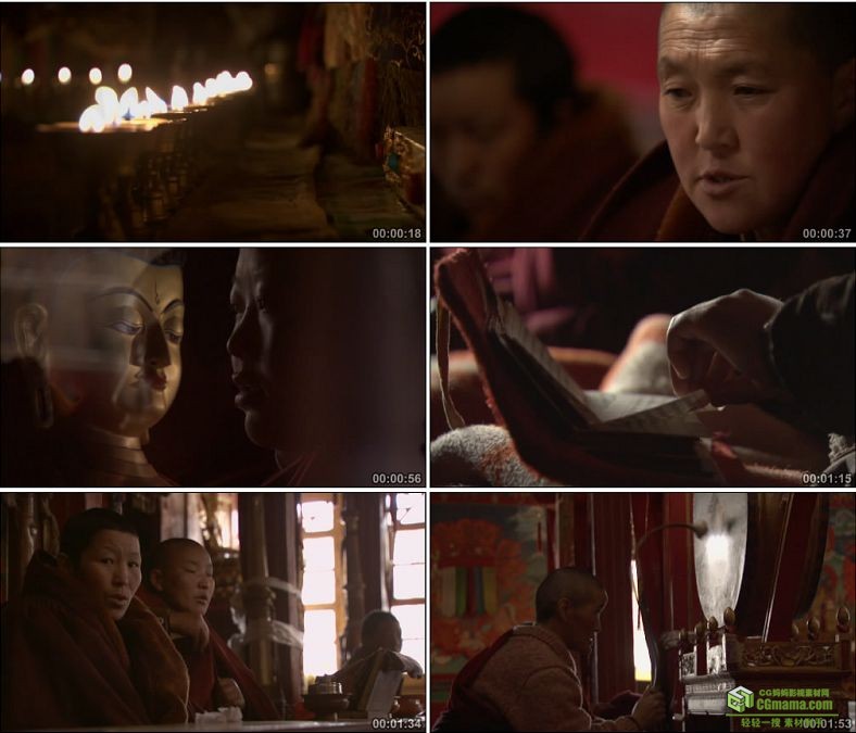 YC0802-西藏喇嘛念经宗教仪式僧侣中国高清实拍视频素材下载