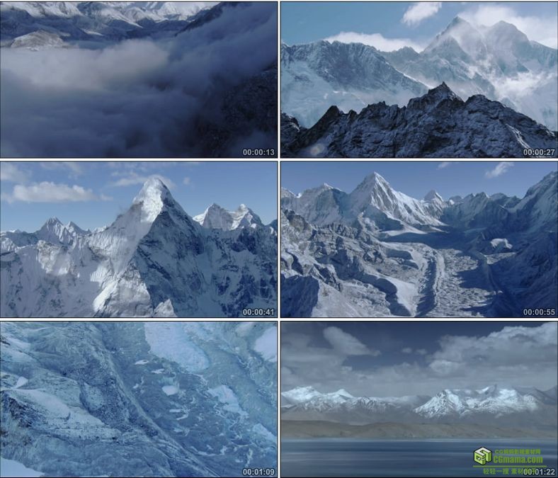 YC0809-巍峨雪山雪域高原中国高清实拍视频素材下载