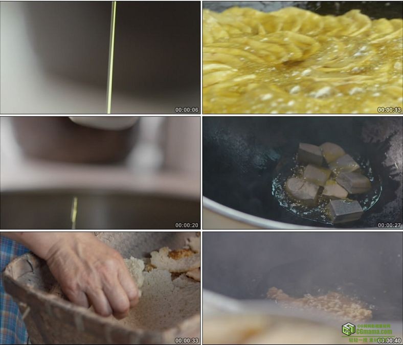 YC0815-菜籽油植物油调味煎炸炒菜香油油炸食物中国美食高清实拍视频素材下载