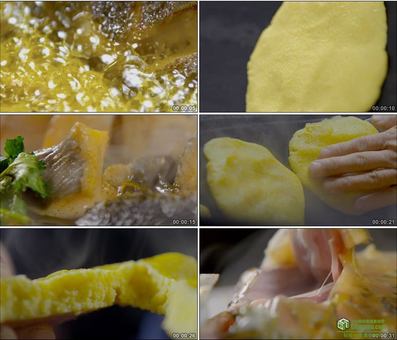 YC0824-东北炖鱼地锅锅贴小黄饼制作中国美食高清实拍视频素材下载