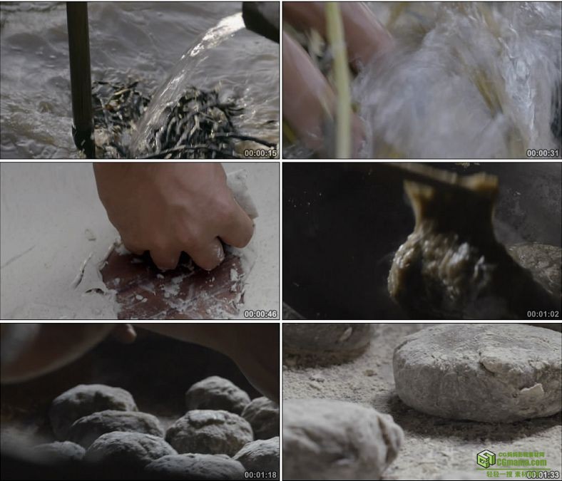 YC0852-传统甜点蕨根糍粑的制作少数民族做饭中国美食高清实拍视频素材下载