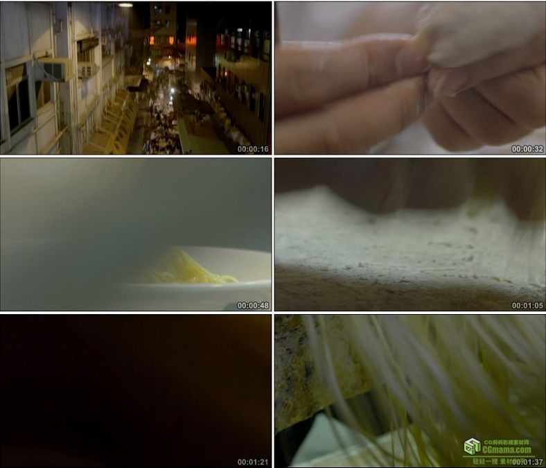 YC856-夜晚路边大排档鲜味云吞面馄饨炒面食客吃饭做菜高清实拍视频素材下载