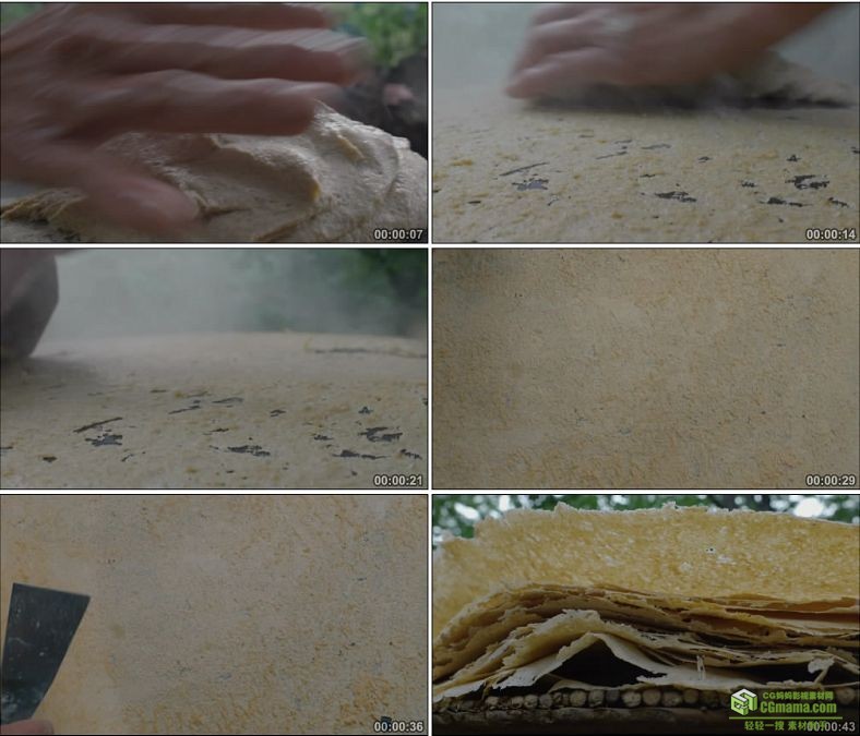 YC0868-山东特色传统美食煎饼的制作揉面和面煎饼卷大葱高清实拍视频素材下载