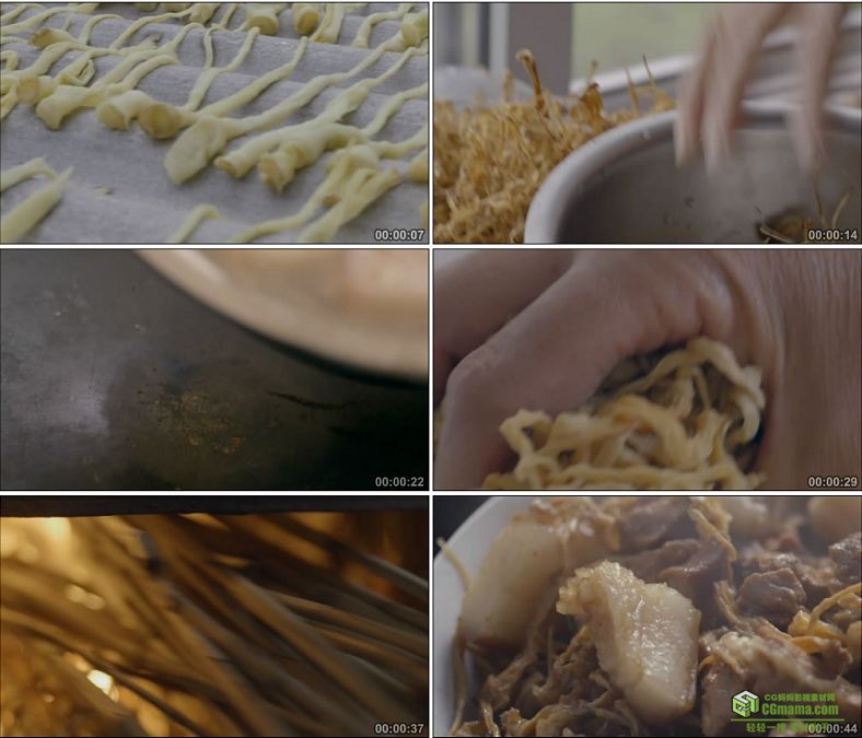 YC0878-特色美食蒲菜干丝烧肉大铁锅炖菜炖肉中国高清实拍视频素材下载