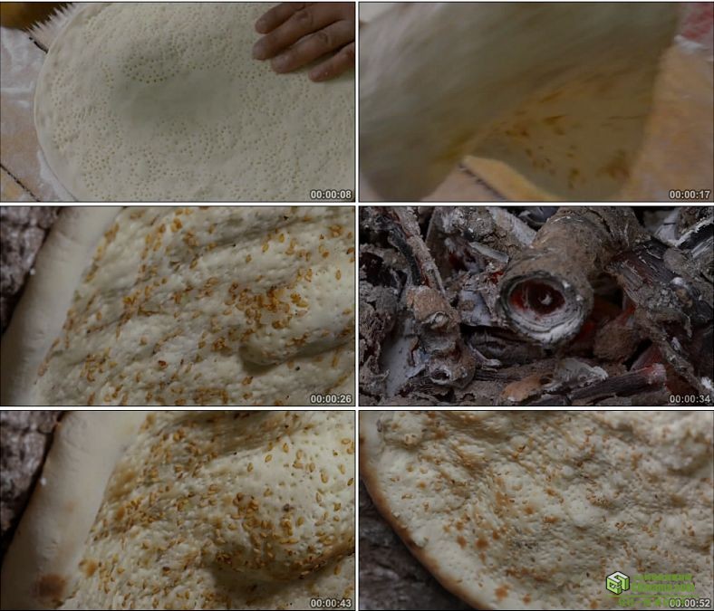 YC0890-新疆风味面食馕烧烤制作美食高清实拍视频素材