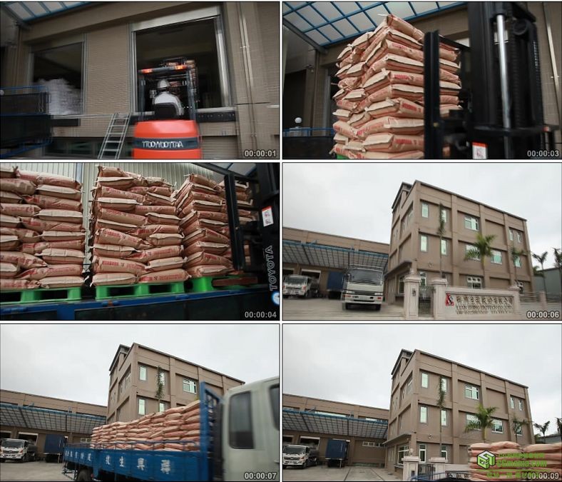 YC0907-仓库货物物流运输货车装货高清实拍视频素材