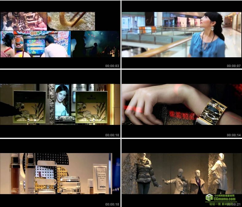 YC0918-大型商场超市购物就餐休息品牌展示高清实拍视频素材