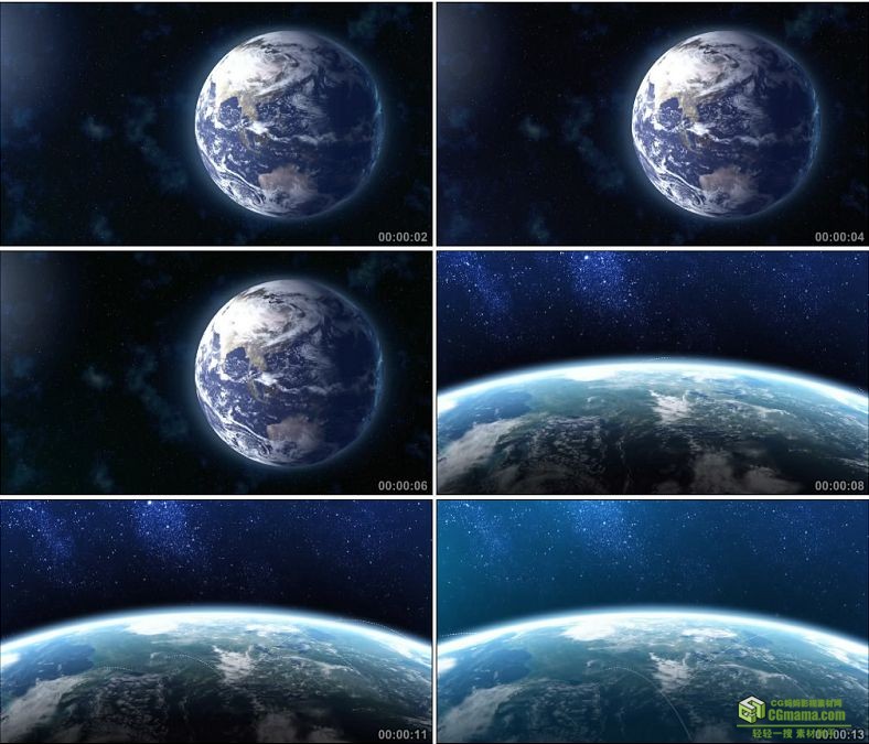 YC0932-蓝色星球地球太空景象高清实拍视频素材