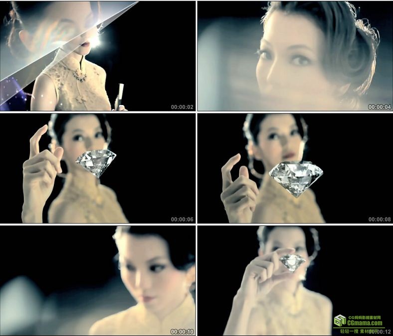 YC0937-中国古典女人女性钻石人物高清实拍视频素材