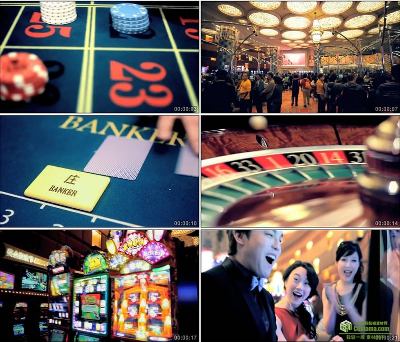 YC0939-澳门赌场大型游戏厅娱乐场所高清实拍视频素材