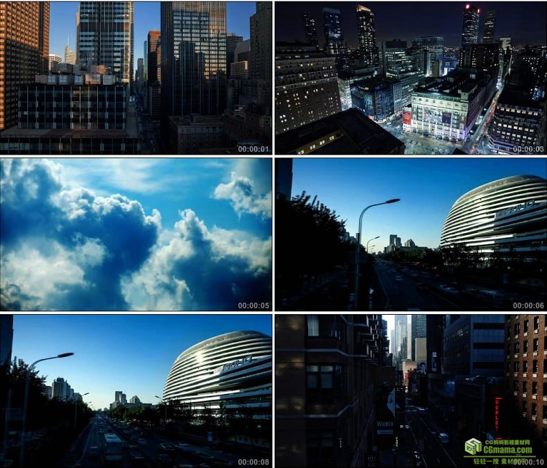 YC0941-城市车流交通风起云涌日出地铁站高清实拍视频素材